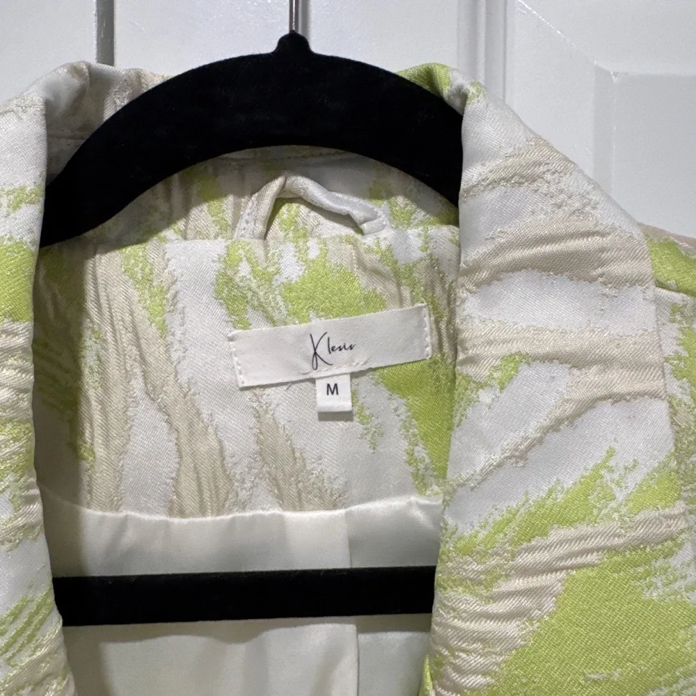 Unique Klesis lime/cream/beige Blazer Size M - Picture 2 of 4